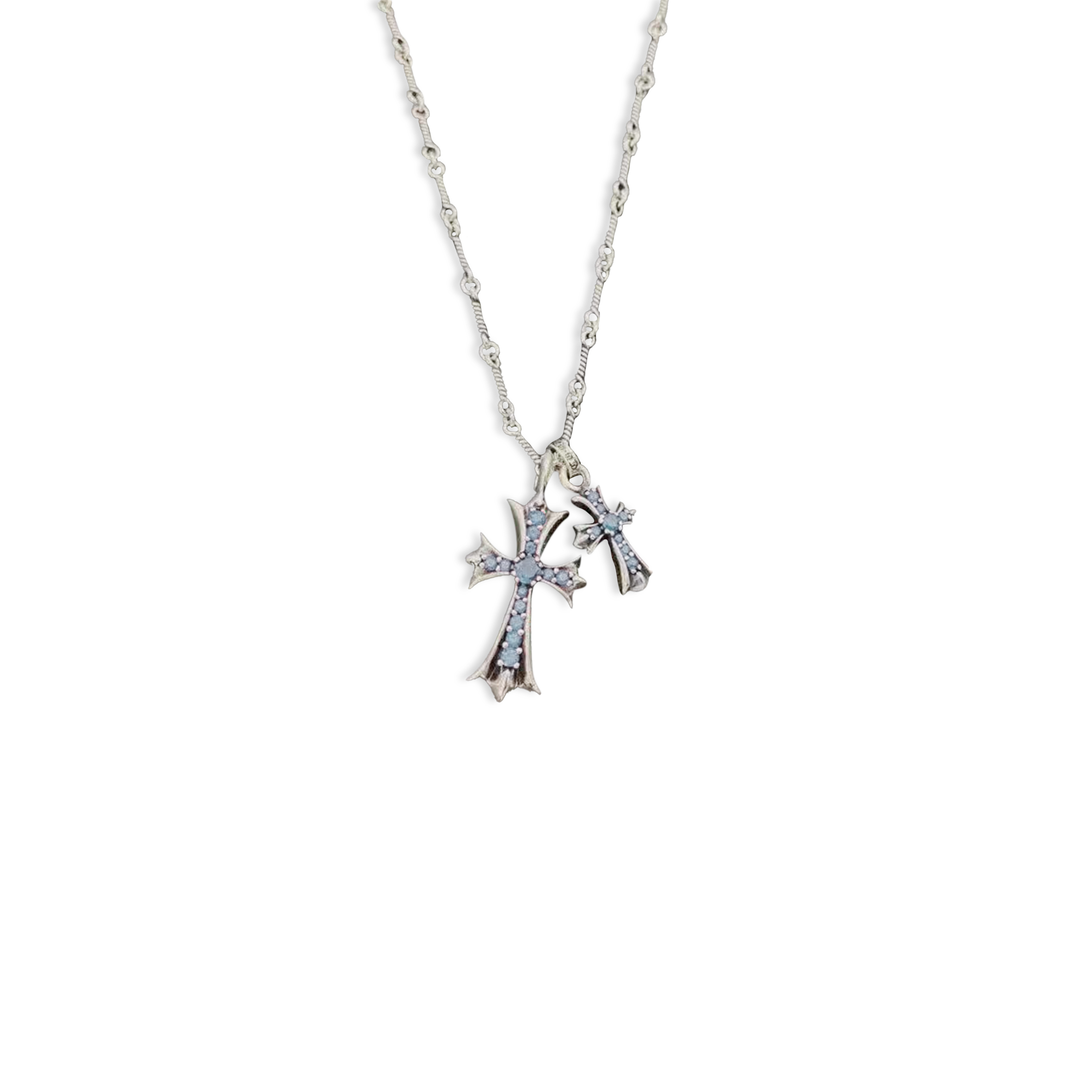 CHROME HEARTS DOUBLE CROSS NECKLACE 236524